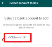 Whatsapp Pay india bank Account setup
