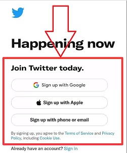 Signup on twitter id