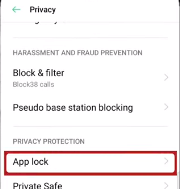 oppo app hide app lock option